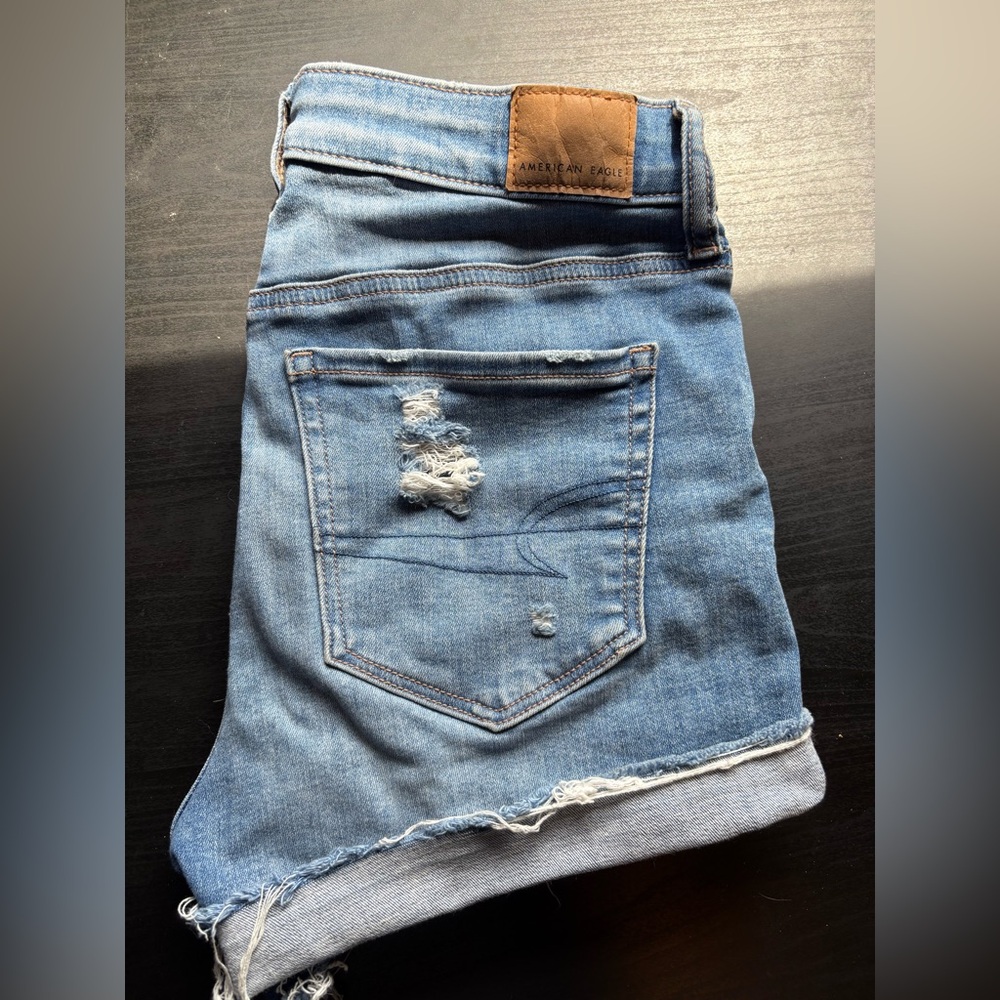 American Eagle Hi-Rise Shortie Jean Shorts